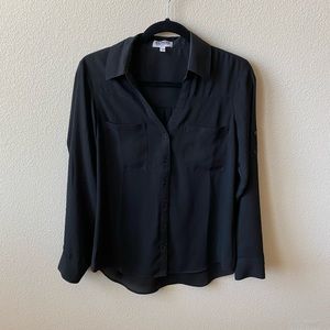 Express Black button down top